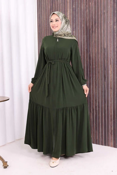 Fermuarlı Ferace 6001 Haki ürün görseli 1