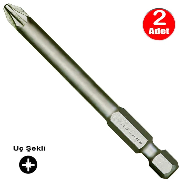 İzeltaş Bits Uç Yıldız Matkap Vidalama Ucu Pz2 x 100 mm - 2 Adet ürün görseli 1