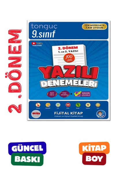 9. Sınıf Yazılı Denemeleri 2. Dönem 1 ve 2. Yazılı - Tonguç Yayınları ürün görseli 1