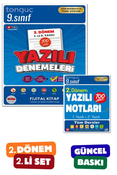 9. Sınıf Yazılı Notları ve Denemeleri 2. Dönem 1 ve 2. Yazılı 2 KİTAP - Tonguç Yayınları ürün görseli 1