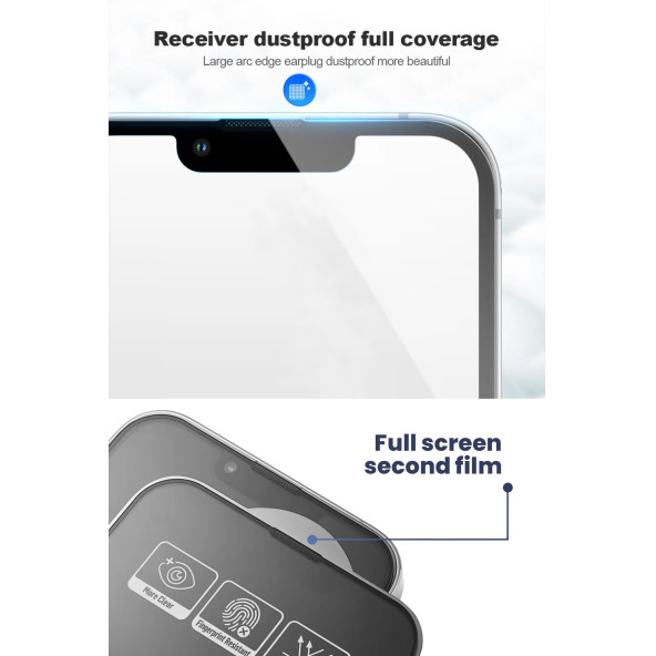 iPhone 15 Pro Max Hayalet Kırılmaz Cam Ekran Koruyucu Kolay Uygulama Aparatlı ürün görseli 1