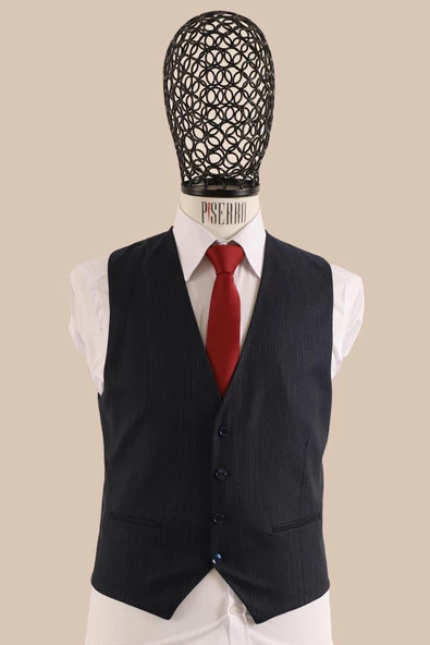 Yelekli Takım Elbise Slim Fit - Resim 11