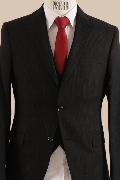 Yelekli Takım Elbise Slim Fit - Resim 3