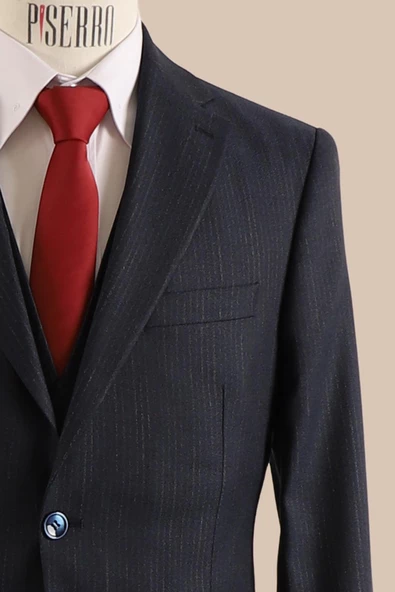 Yelekli Takım Elbise Slim Fit - Resim 10