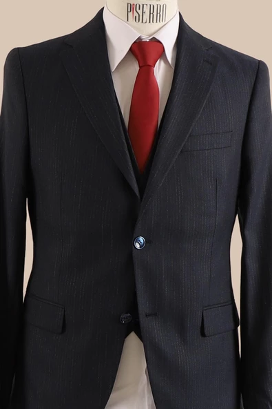 Yelekli Takım Elbise Slim Fit - Resim 9