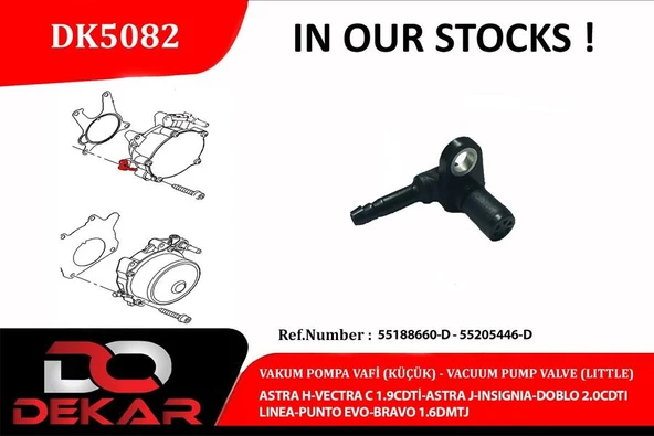 VAKUM POMPA VALF KÜÇÜK ASTRA H-VECTRA C 1.9CDTİ-ASTRA J-INSIGNIA-DOBLO 2.0CDTI-LINEA-PUNTO EVO BRAVO 1.6DMTJ ürün görseli 1