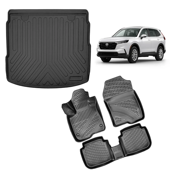 Rizline Honda CRV 2023 Sonrası Paspas ve Bagaj  Havuzu Set Sİyah ürün görseli 1