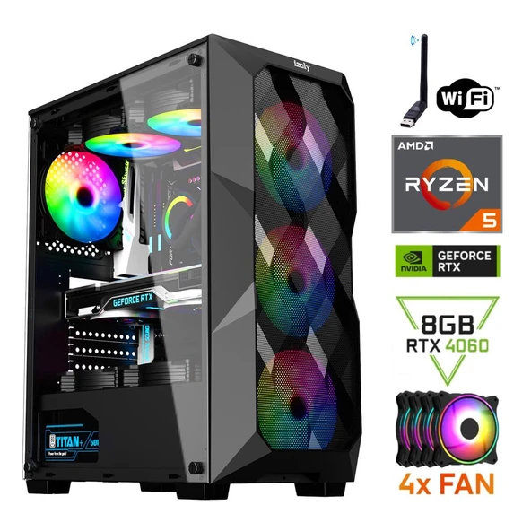 İzoly Marduk Ryzen 5 5500 16GB 512GB M.2 NVMe SSD RTX 4060 GDDR6 8GB Oyuncu Oem Seti ürün görseli 1