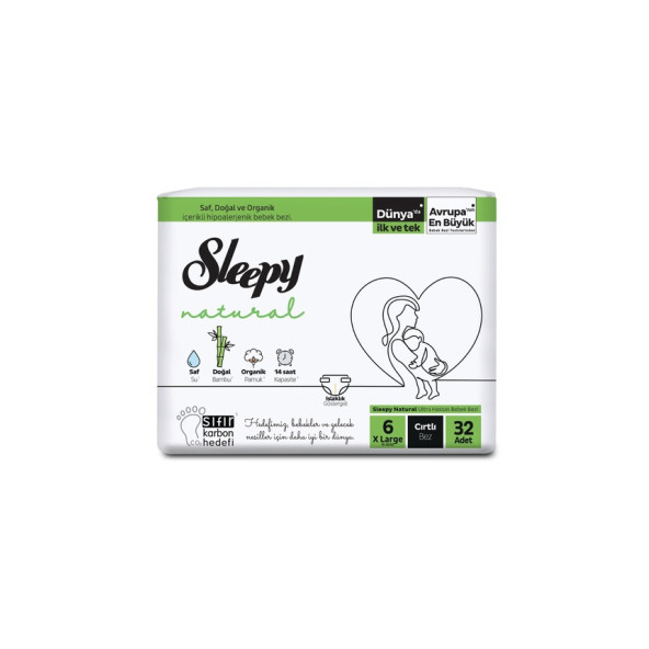 Sleepy Natural 6 Numara Xlarge 32'Li Bebek Bezi ürün görseli 1
