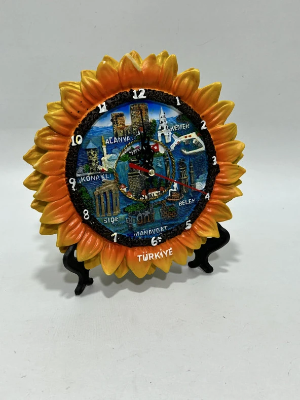 Ayçiçek Model Duvar ve Masa Saati 18cm - Resim 3