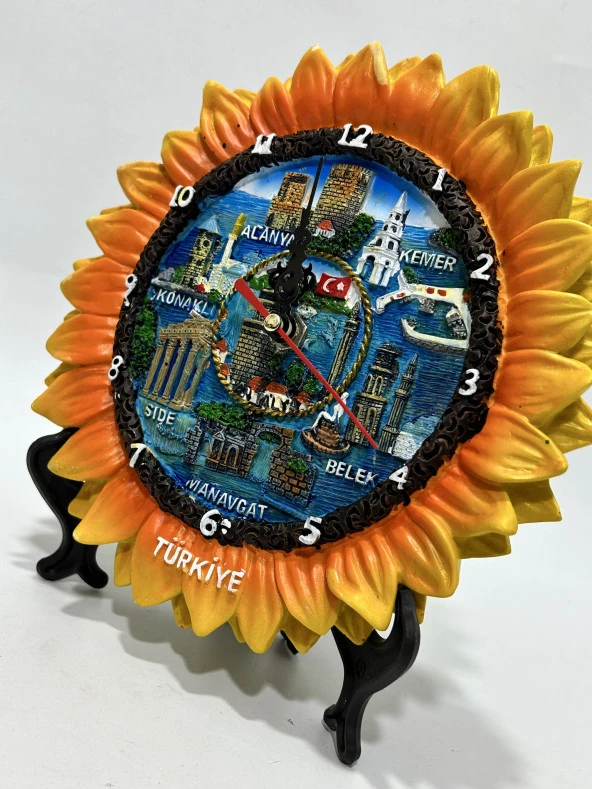 Ayçiçek Model Duvar ve Masa Saati 18cm - Resim 5