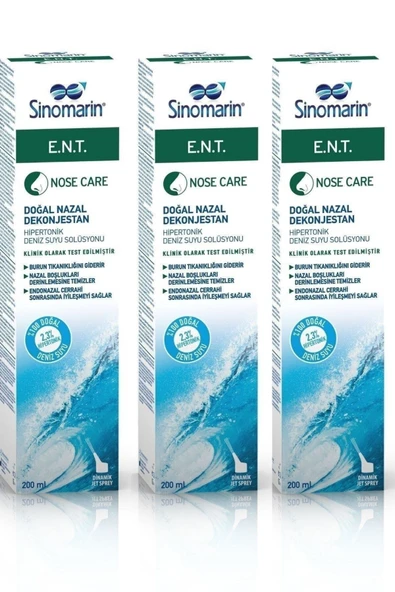 Sinomarin E.N.T. Deniz Suyu Burun Spreyi 200 ml X3 ürün görseli 1