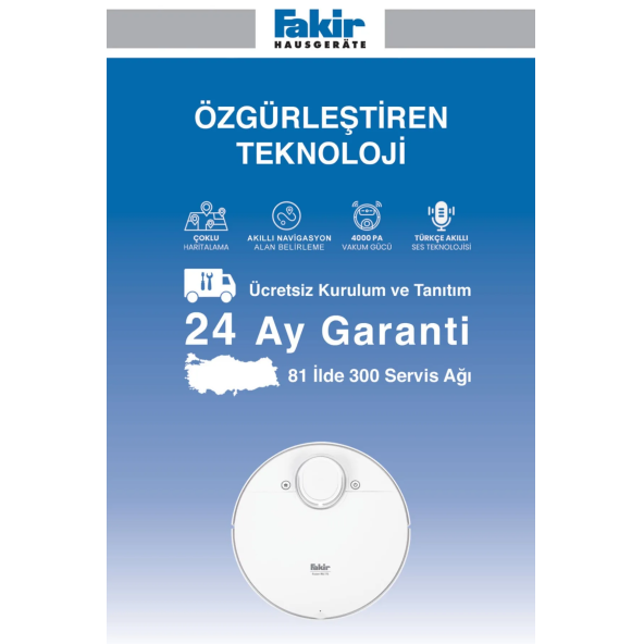 Fakir Robert Rs 770 Akıllı Robot Süpürge - Resim 7