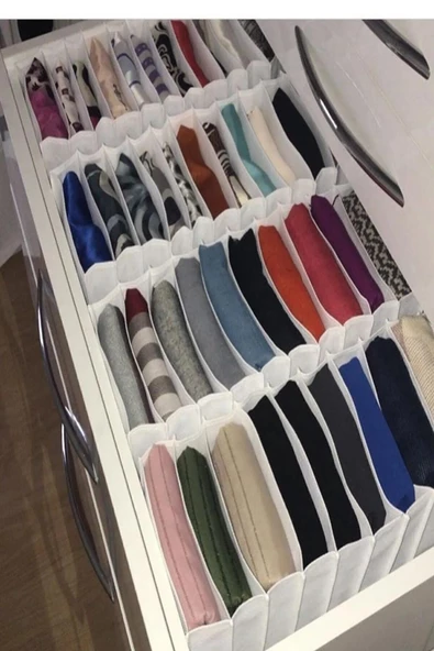 L Boy Beyaz Çekmece Içi Düzenleyicisi Organizer 8 Gözlü ürün görseli 1