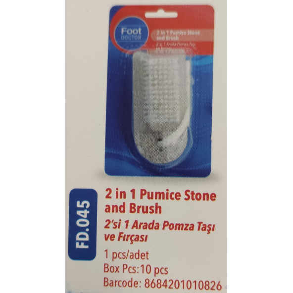 FOOT DOCTOR 2'Sİ 1' ARADA  POMZA TAŞI VE FIRÇAŞI  FD 045 ürün görseli 1