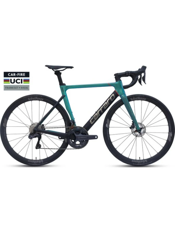 Carraro Fire 3.3 UCI Dİ2 Elektronik 55 cm 24 Vites Aero Yol Bisikleti Ultegra Turkuaz siyah ürün görseli 1