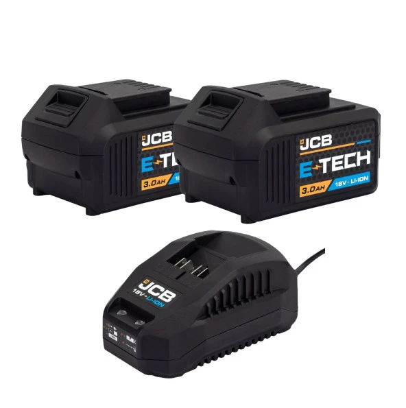 JCB 18 V 3.0 Ah Lithium-Ion Batarya ve Şarj Cihazı Seti ürün görseli 1
