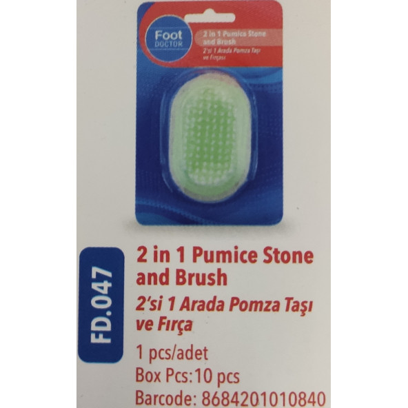 FOOT DOCTOR 2'Sİ 1' ARADA  POMZA TAŞI VE FIRÇASI  FD 0047 ürün görseli 1
