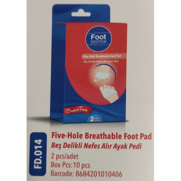FOOT DOCTOR BEŞ DELİKLİ NEFES ALIR AYAK PEDİ  2 ADET FD 0014 ürün görseli 1