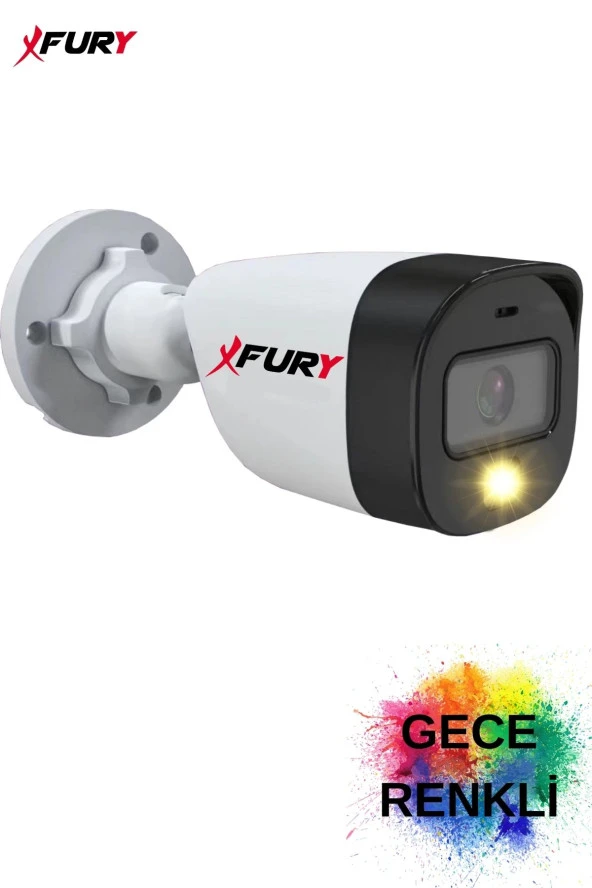 FURY Gece Renkli  5mp Lens 2Mp 1080p Full HD Suya Dayanıklı Güvenlik Kamerası Ultra Led Renkli Gece Görüş ürün görseli 1