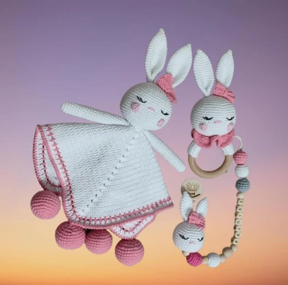 Masalımsı Uyku Arkadaşı Seti Amigurumi Organik Oyuncak ürün görseli 1