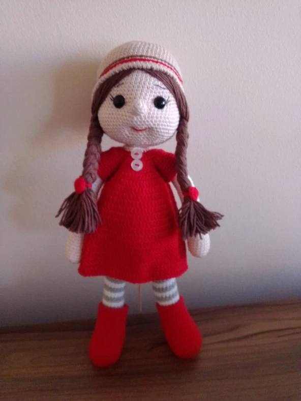Köylü Kızı Bebek Amigurumi Organik Oyuncak ürün görseli 1
