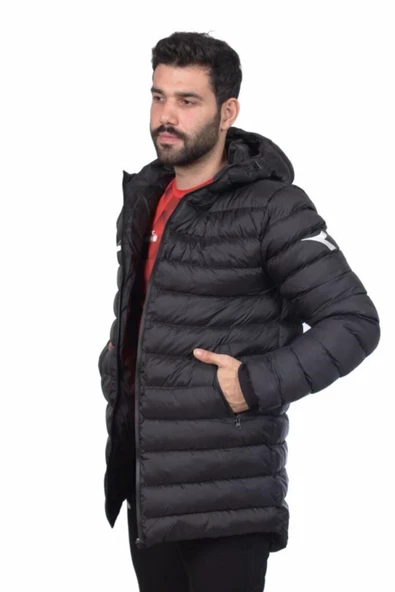 Diadora Roy Anarok Siyah Erkek Şişme Uzun Mont - Royanaroksiyah ürün görseli 1