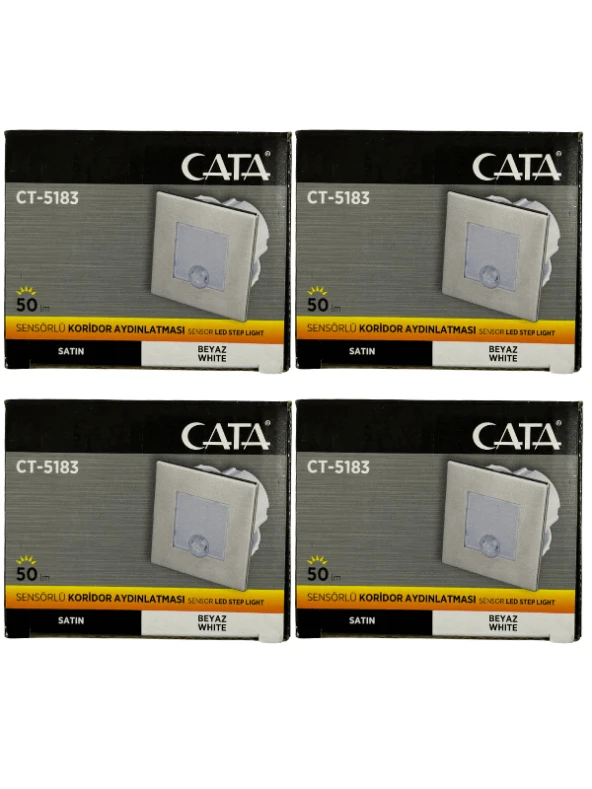 Cata CT-5183 1,5W 6400K (Beyaz Işık) Sensörlü Koridor Aydınlatması (4 Adet) ürün görseli 1