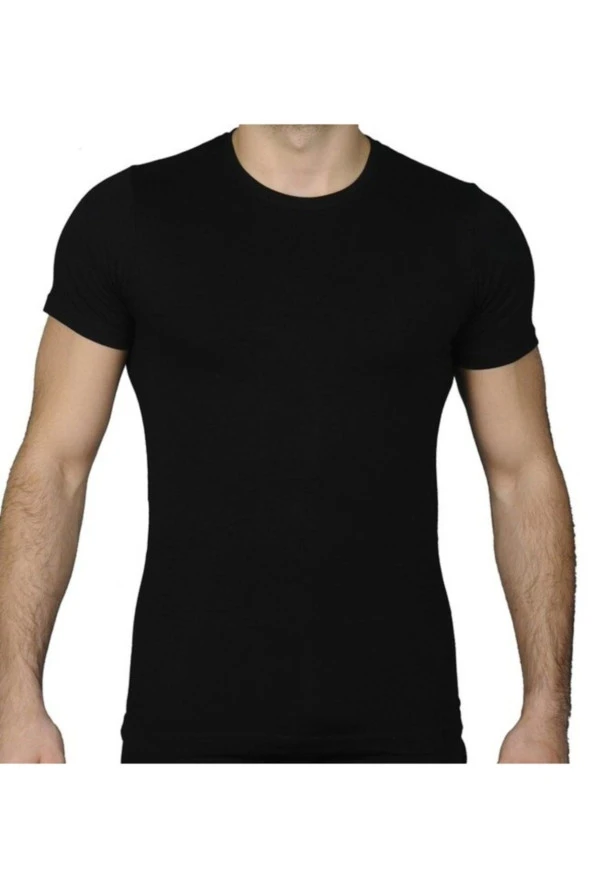 Erkek Siyah Likralı Modal T-shirt ürün görseli 1