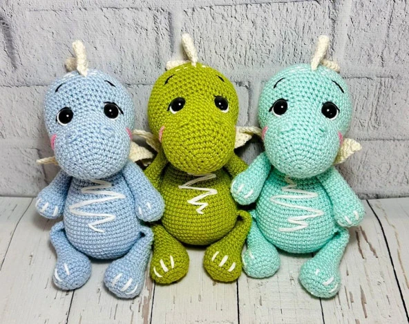 Şirin Ejderhalar Takımı Amigurumi Organik Oyuncak ürün görseli 1