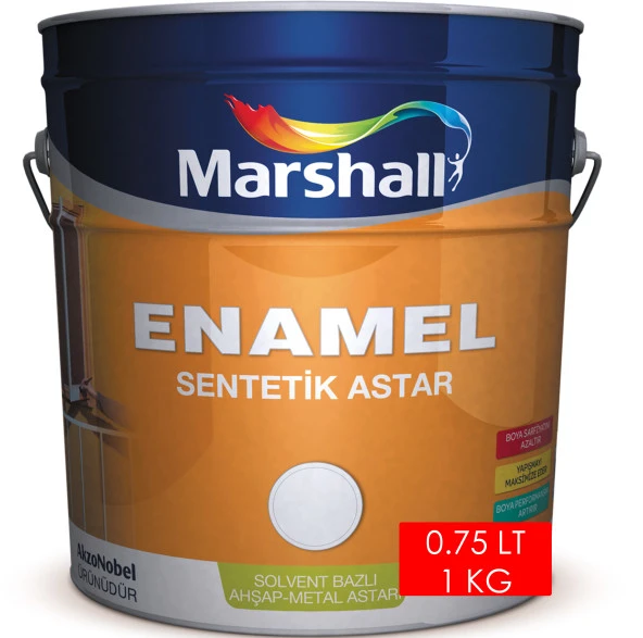MARSHALL ENAMEL SENTETİK ASTAR 0.75 LT 1 KG KIRIK BEYAZ ürün görseli 1