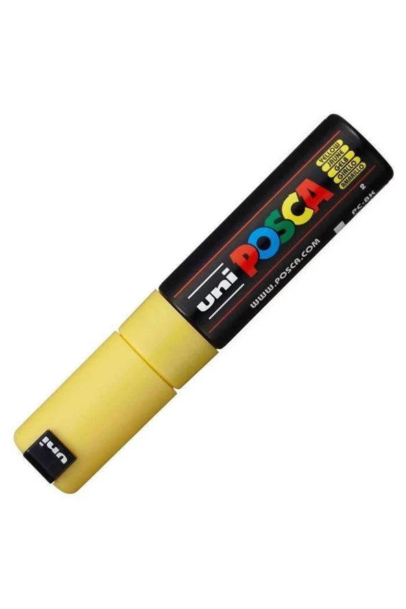 Uni-Ball Markör Boyama Posca Su Bazlı Poster 8.0 Saman Sarı (6 Lı Paket) ürün görseli 1