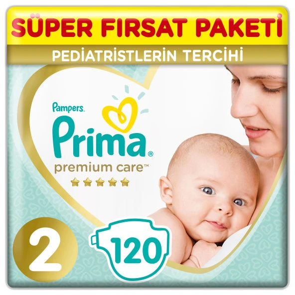 Prima Bebek Bezi Premium Care 2 Beden 2 x 60 Jumbo Paket 120 Adet ürün görseli 1