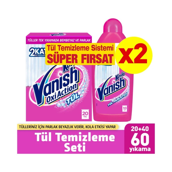 Vanish Kosla Tül Toz 450 gr x 2 Adet + Vanish Kosla Tül Parlatıcı 450 ml x 2 Adet ürün görseli 1