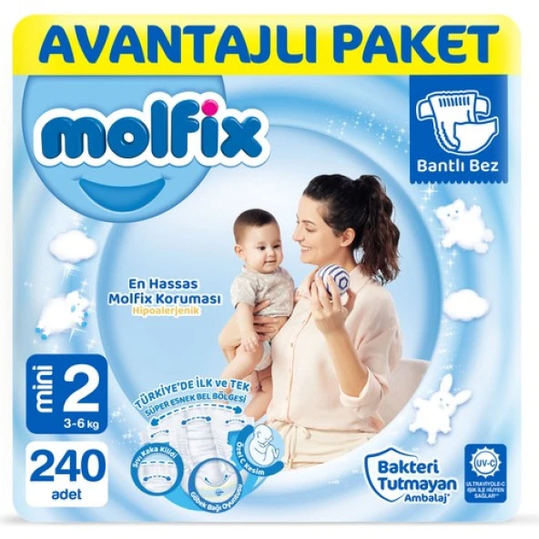Molfix Bebek Bezi 2 Beden Mini Avantajlı Paket 240 Adet ürün görseli 1