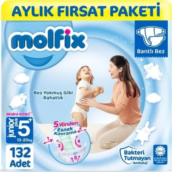 Molfix 5+ Numara 44*3=132 Bebek Bezi ürün görseli 1