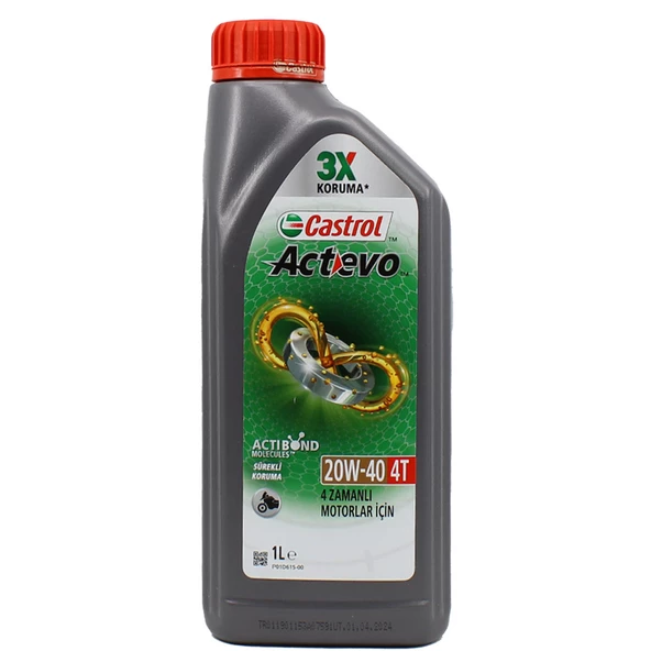 Castrol Actevo 20W-40 4T 1 Lt 4 Zamanlı Motosiklet Yağı ürün görseli 1