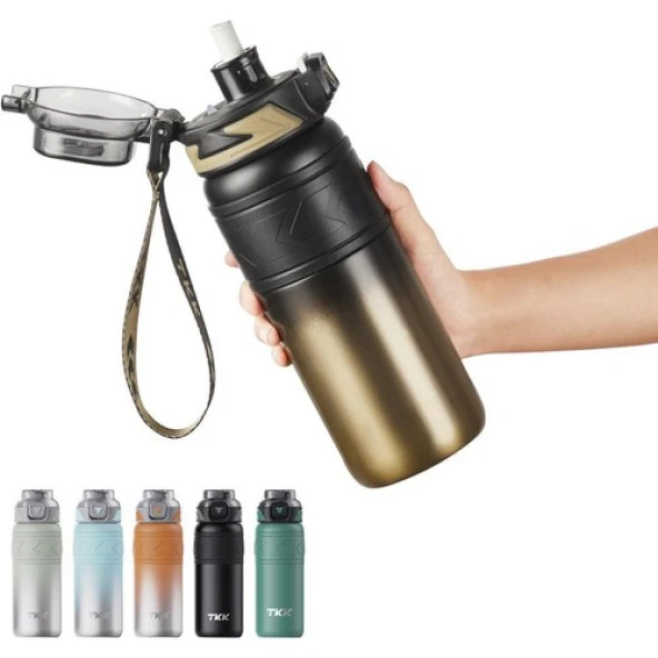 Tkk Çelik Termos Matara 500ML Golden - Resim 2
