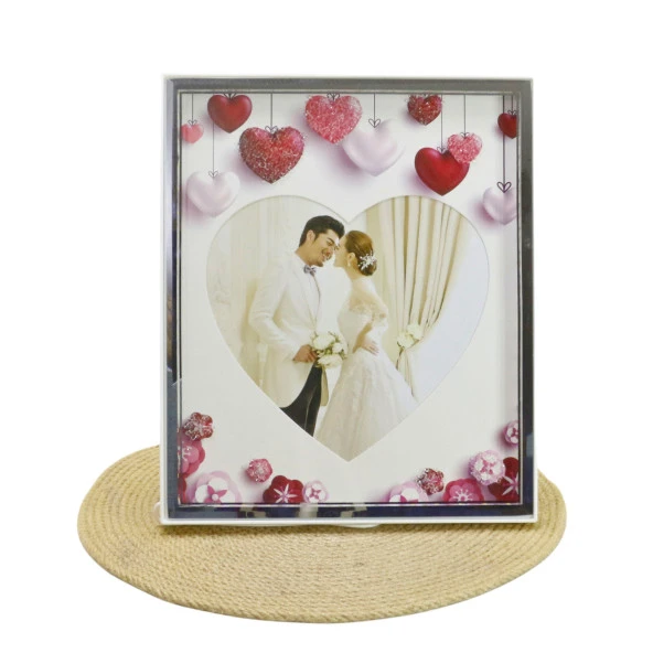 T.Concept Led Işıklı Kalpli Fotoğraf Çerçevesi Beyaz 26*31 ürün görseli 1