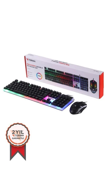 Torima TMK-03 Gaming Rgb Işıklı Kablolu Q Klavye Ve Mouse Seti Siyah ürün görseli 1