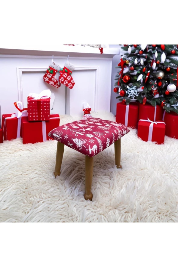 Asedia Trend Naturel Puf Yılbaşı Noel Hediyesi İçin Mükemmel Dekoratif Tabure ürün görseli 1