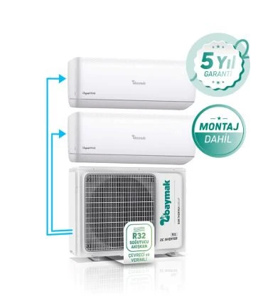 Baymak Elegant Prime Multi Duvar Tipi Split Klima 21 Dış Ünite (1X2 Iç Ünite 12+12) ürün görseli 1