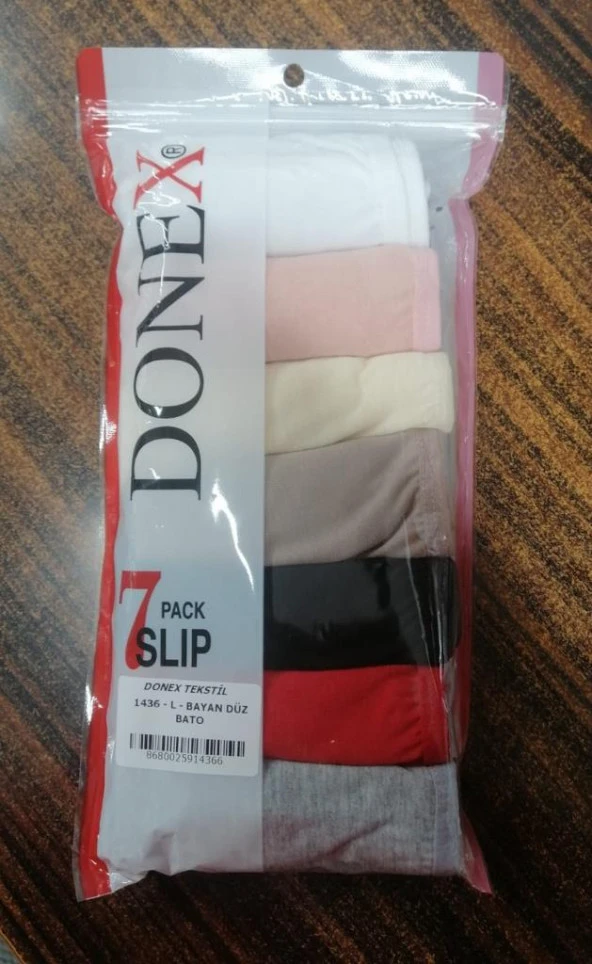 7 Adet Donex Bayan Düz Renk Bato Slip Külot 1436 ürün görseli 1