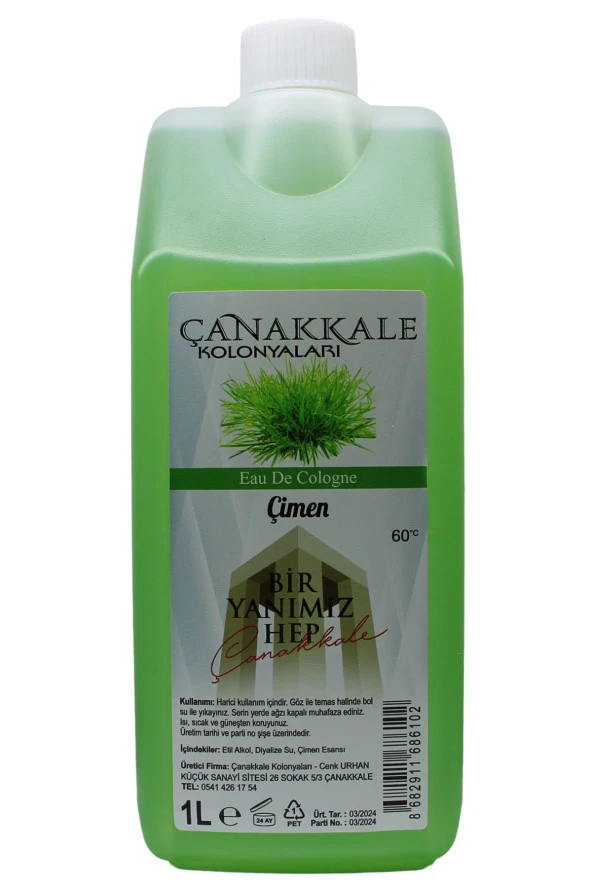 Çimen Kolonyası -1 Litre -(BİDON) Korumalı Kapak - Yeni Model ürün görseli 1
