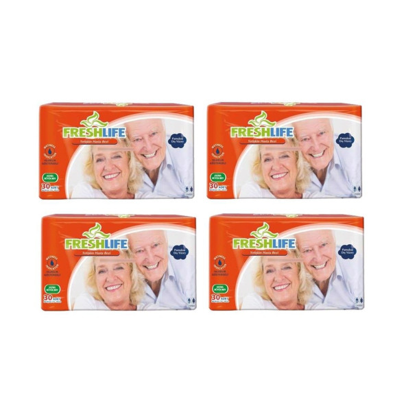 Freshlife XL Beden Extra Büyük Boy Yetişkin Hasta Bezi 4 x 30Lu ürün görseli 1