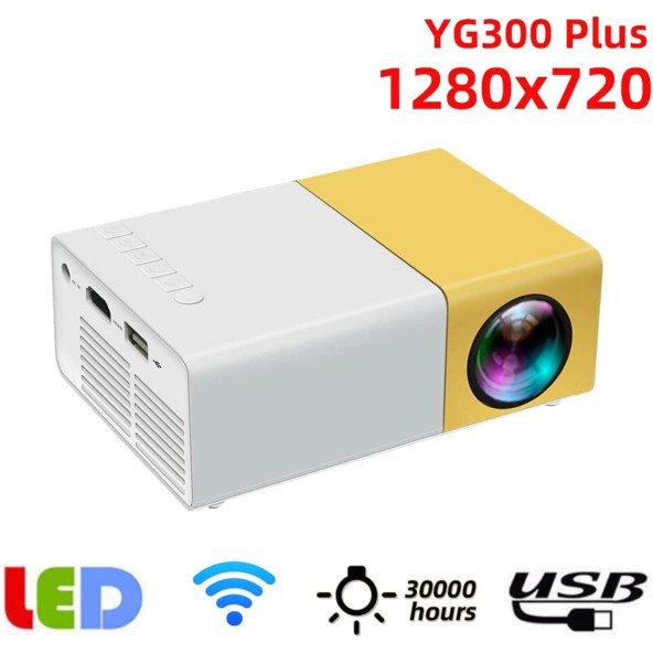 YG300 Plus Gerçek 1280X720P Çözünürlük 80 Ansi Lümen Mini Projeksiyon ürün görseli 1