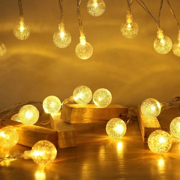 RAMAZAN IŞIKLARI CRYSTAL WARM LED LİGHT BALL GÜN IŞIĞI KRİSTAL TOP LED IŞIK TOP IŞIK 220 VOLT FİŞLİ ürün görseli 1