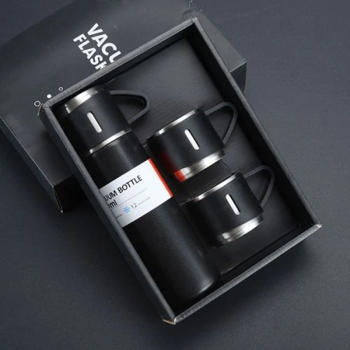 Periboia Paslanmaz Çelik Bardaklı Termos Seti 500 ML - Resim 3
