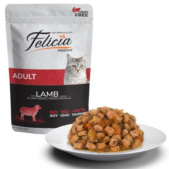 Felicia Tahılsız 85 gr Yetişkin Kuzu Etli Yaş Kedi Maması ürün görseli 1