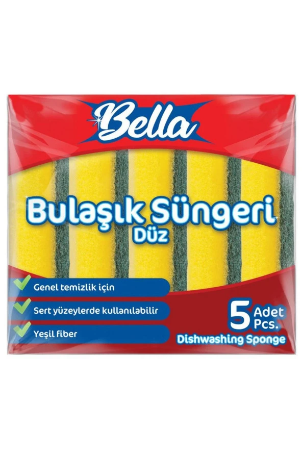 BANAT Bella Düz Bulaşık Süngeri 5'Li Paket ürün görseli 1